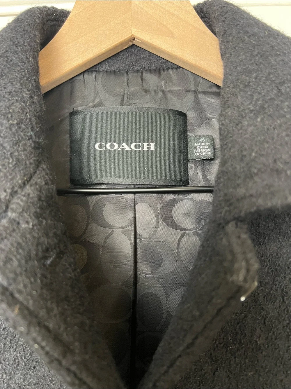 Coach Black Cropped Short Wool Coat Bouclé (Size XS)